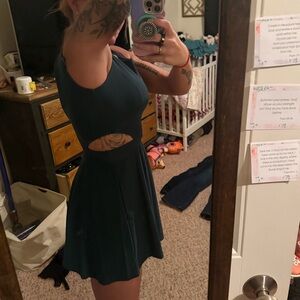 Teal Cutout Dress